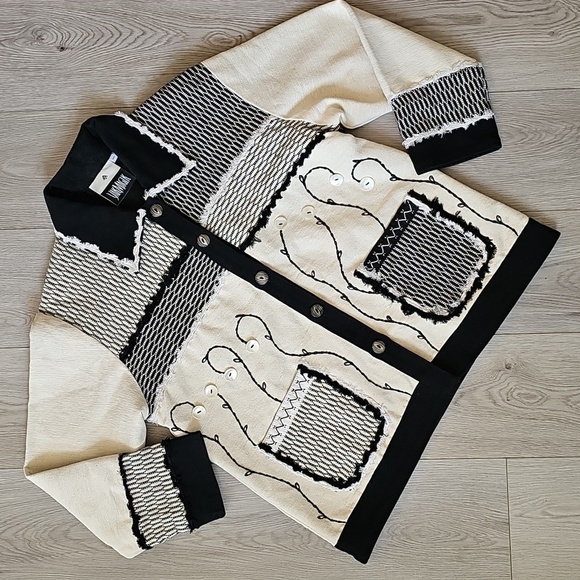 Vintage Yak Magik Silk Boho Art To Wear Jacket Embroidered Applique, Med - Picture 1 of 17